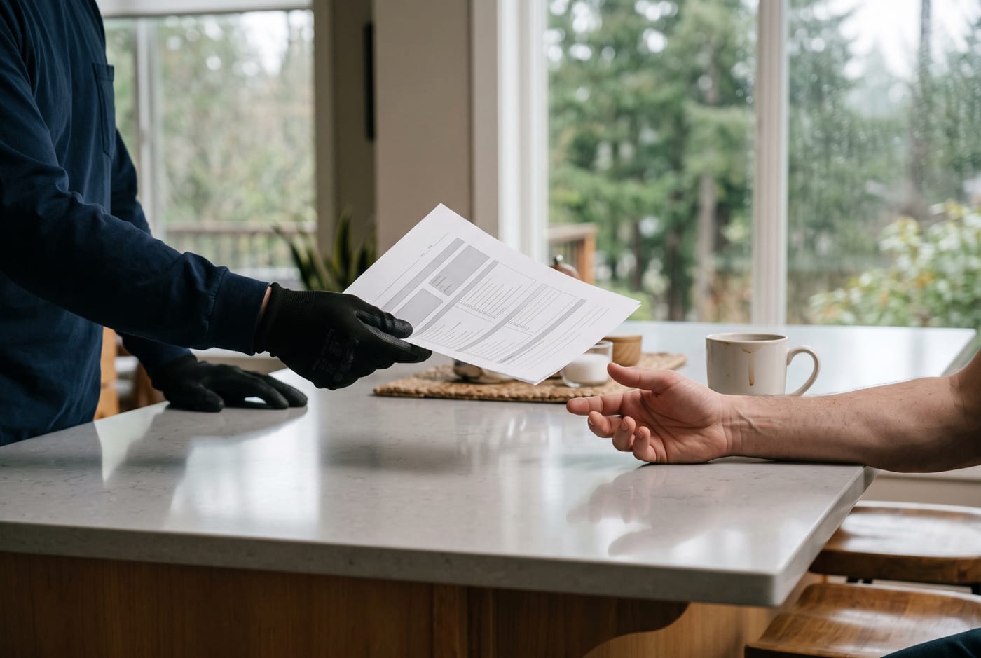 Handing over the inspection report (placeholder image)